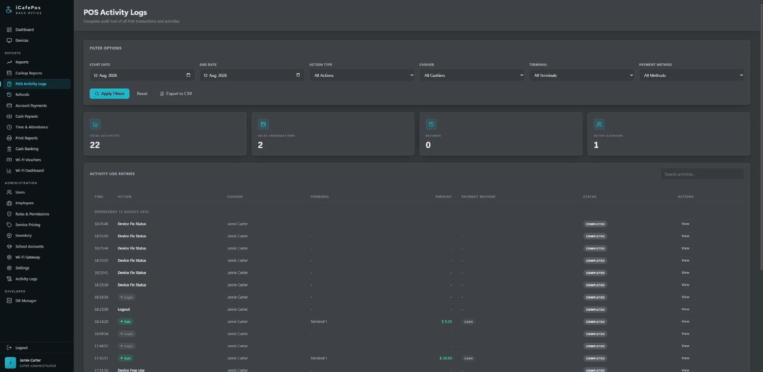 POS activity log