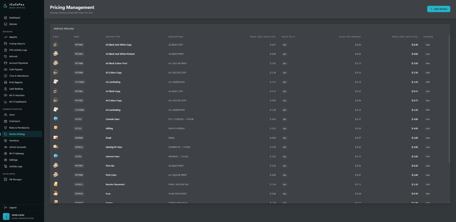 Service pricing
